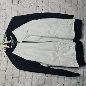 L-RL Lauren Active Women’s White Black Two-tone Full Zip Track Jacket Size Large